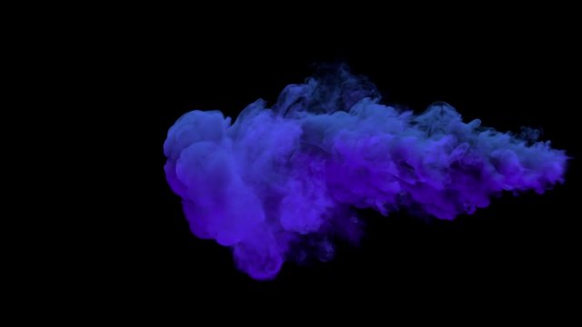 Colored torch smoke. Separated on pure black background, contains alpha channel.