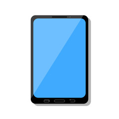 Tablet blue screen on a white background, vector