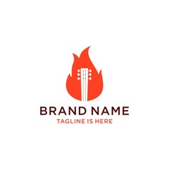 guitar fire logo design