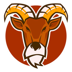 angry ram goat head mascot vector esports logo illustration