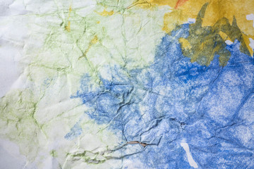 white rough wrinkled paper texture with watercolor painting background