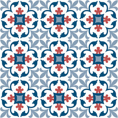 Decorative pattern for the background, tile and textiles. It is assembled from modular parts. Vector. Seamless.