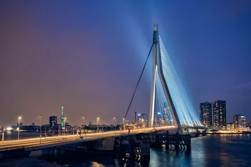 Papier Peint photo autocollant Pont Érasme Pont Erasmus, Rotterdam, Pays-Bas