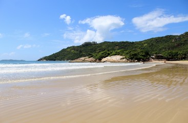 Praia tropical, praia de Canto Grande, Mariscal, cidade de Bombinhas, estado de Santa Catarina, Brasil 