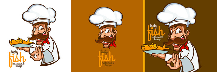 chef mascot logo illustration