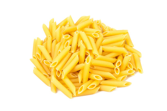 a pile of pasta on a white plate