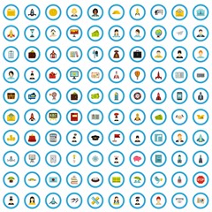 100 initiation icons set in flat style for any design vector illustration
