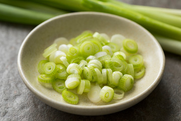  Fresh cut spring onions