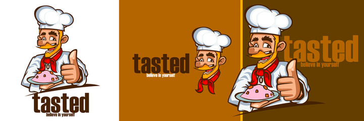 chef mascot logo illustration