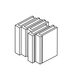 pile text books isolated icons