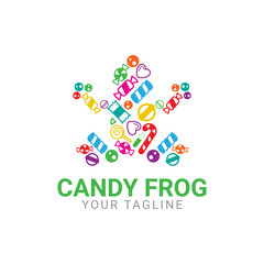 Abstract Frog Candy Logo Template Icon