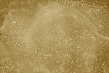 Yellow spring watercolor texture with abstract washes and brush strokes on the white paper background. Chaotic abstract organic design.