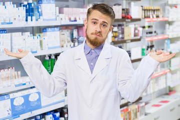 Professional pharmacist at the drugstore