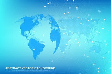 Abstract plexus background with connected lines and dots. Wave flow. Plexus geometric effect Big data with compounds. Lines plexus, minimal array. Digital data visualization. Vector illustration