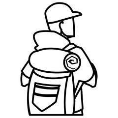 adventurous woman with travelbag