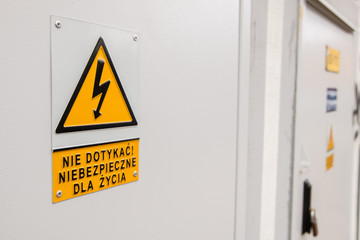 Warning sign - electricity - danger
