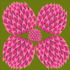 clover color set, luck symbol, abstract clover flower