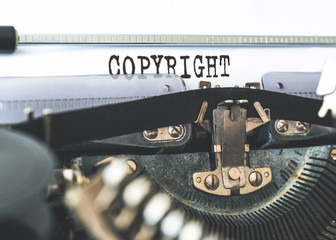 close-up of word COPYRIGHT written on old typewriter