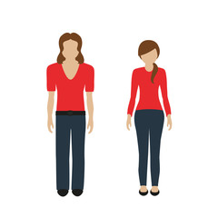 Fototapeta premium man and woman character in casual look isolated on white background vector illustration EPS10