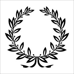 icon laurel wreath - vector illustration Black