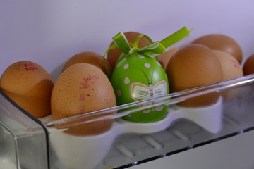 easter eggs and chicken