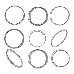 Vector circular doodle, ellipses, circles for text, design element.