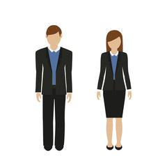 man and woman character in business look isolated on white background vector illustration EPS10