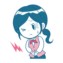 ビジネスウーマン　腹痛