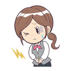 ビジネスウーマン　腹痛