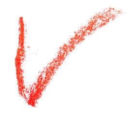 stripes of red pastel on white background