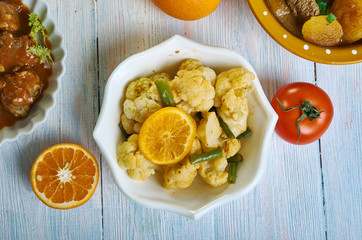 Moroccan  Cauliflower With Preserved mandarinas