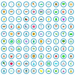 100 insects icons set in cartoon style for any design vector illustration