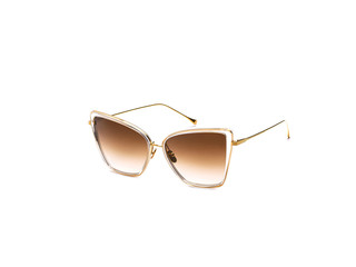 Sunglasses with brown glasses on an isolated white background