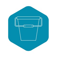 Bucket icon. Outline illustration of bucket vector icon for web