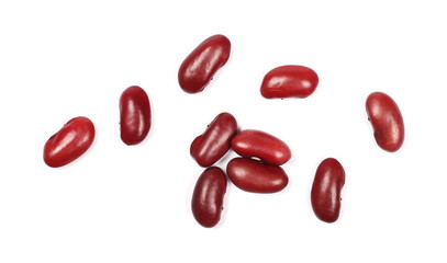 Raw red beans isolated on white background 