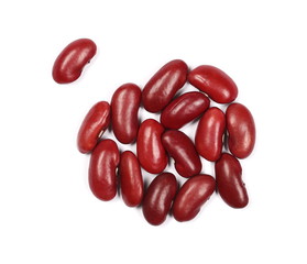 Raw red beans isolated on white background 