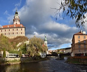 View of the town of Czech Krumlov, registered in the UNESCO World Heritage List, Slide-City