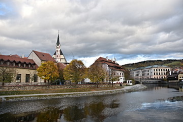 View of the town of Czech Krumlov, registered in the UNESCO World Heritage List, Slide-City