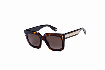 Sunglasses with gray glasses on an isolated white background