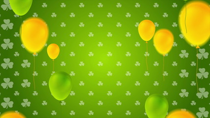 St. Patricks Day background with colorful balloons