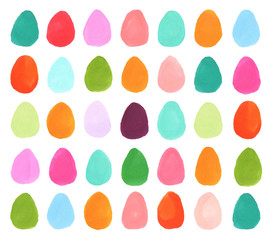 Hand drawn Easter eggs multicolor background