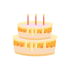 sweet cake birthday with candles