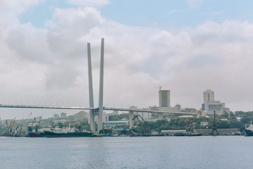 Fototapeta premium Russia, Vladivostok city, August 18, 2015, sea, coast, city