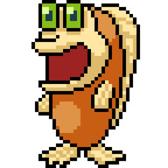 Obraz premium vector pixel art fish stand