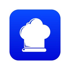 Chef hat icon blue vector isolated on white background