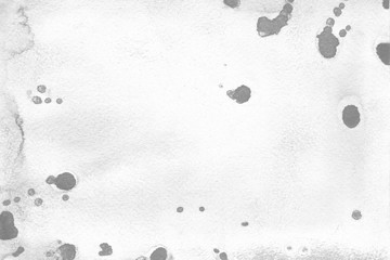 Silver spring watercolor texture with abstract washes and brush strokes on the white paper background. Chaotic abstract organic design.