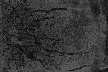 Black watercolor texture with abstract washes and brush strokes on the white paper background. Chaotic abstract organic design.