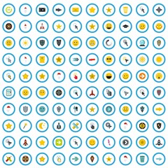 100 interface pictogram icons set in flat style for any design vector illustration