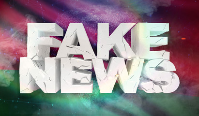 3D illustration of fake news concept with background flag of Belarus.