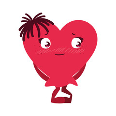 female heart kawaii character